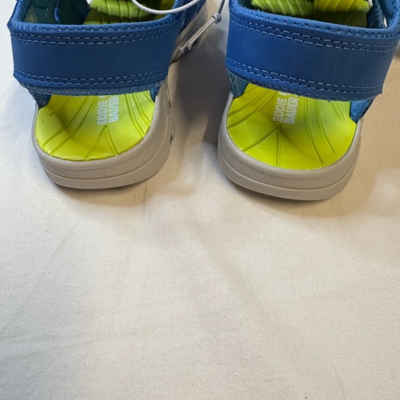 Eddie Bauer Kids Blue and Lime Active Sandals Adjustable Fit - Picture 4 of 6